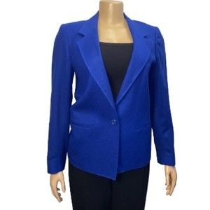Vintage 90s Field’s Classic Blazer Royal Blue Wool single breasted size 10